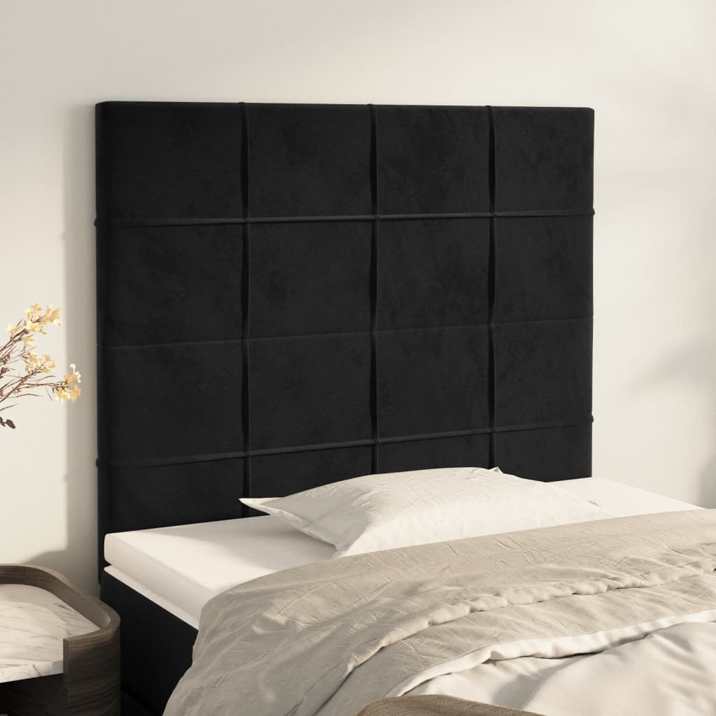 Kopfteil Schwarz 90x5x118/128 cm Samt