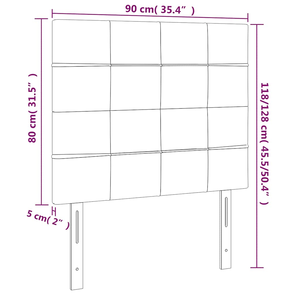 Kopfteil Dunkelgrün 90x5x118/128 cm Samt