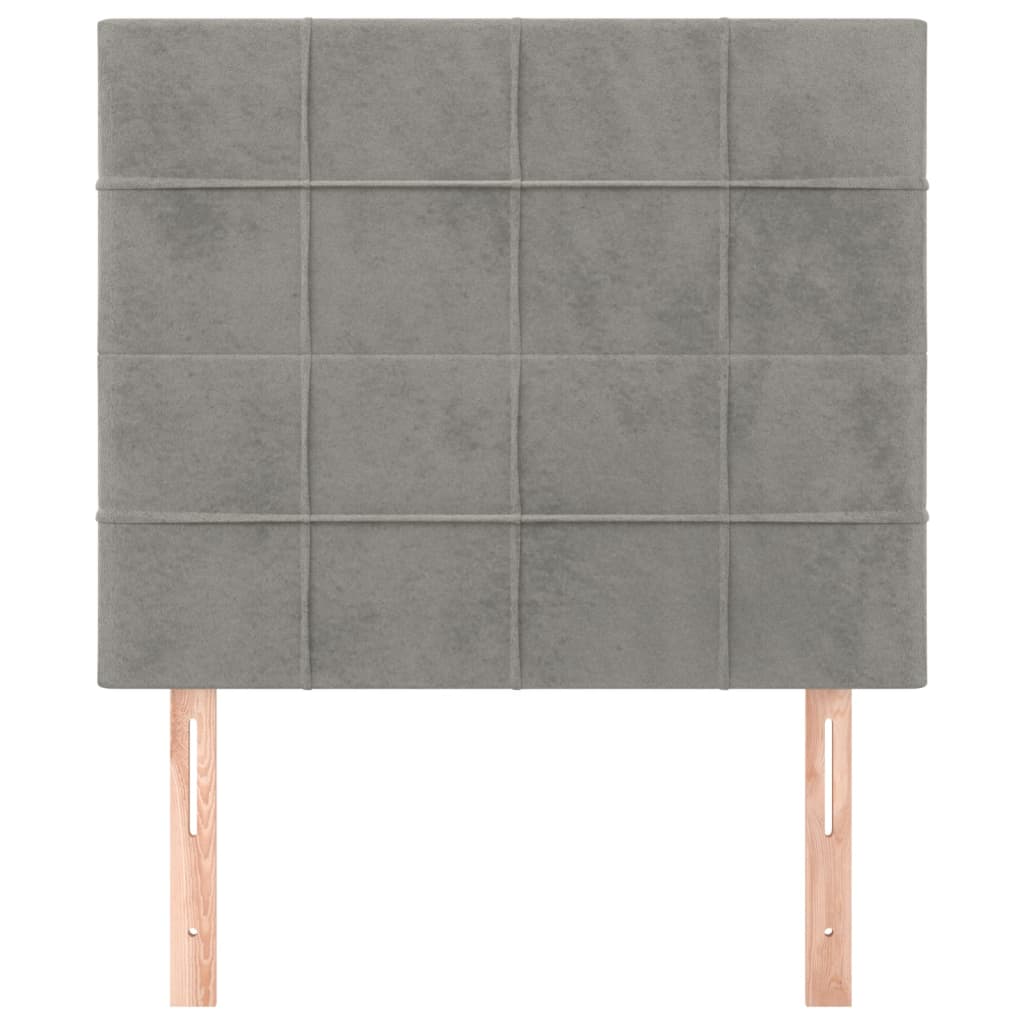 Kopfteil Hellgrau 100 x 5 x 118/128 cm Samt