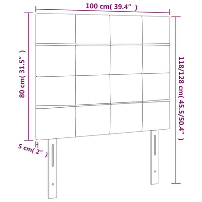 Kopfteil Hellgrau 100 x 5 x 118/128 cm Samt