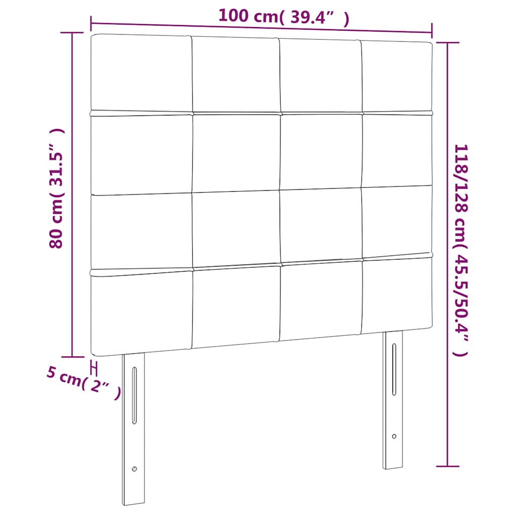 Kopfteil Dunkelblau 100x5x118/128 cm Samt