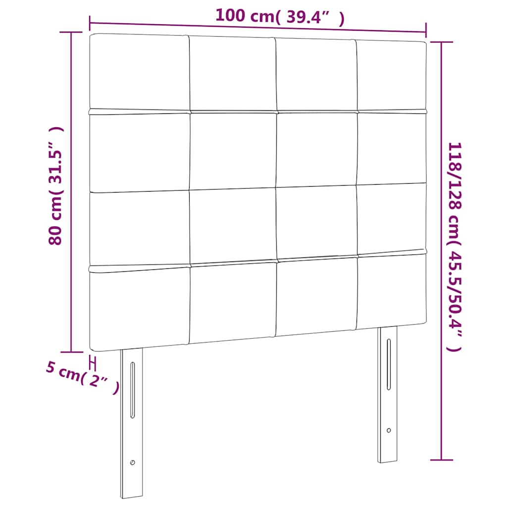 Kopfteil Dunkelblau 100x5x118/128 cm Samt