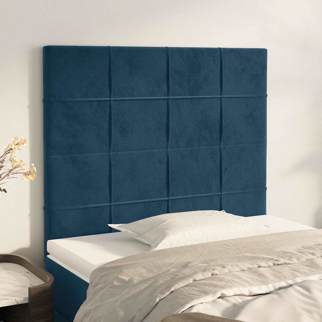 Kopfteil Dunkelblau 100x5x118/128 cm Samt