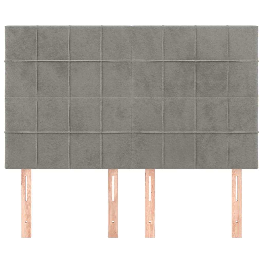 Kopfteil Hellgrau 144x5x118/128 cm Samt