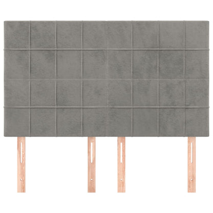 Kopfteil Hellgrau 144x5x118/128 cm Samt