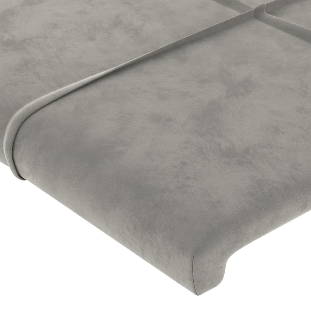 Kopfteil Hellgrau 144x5x118/128 cm Samt