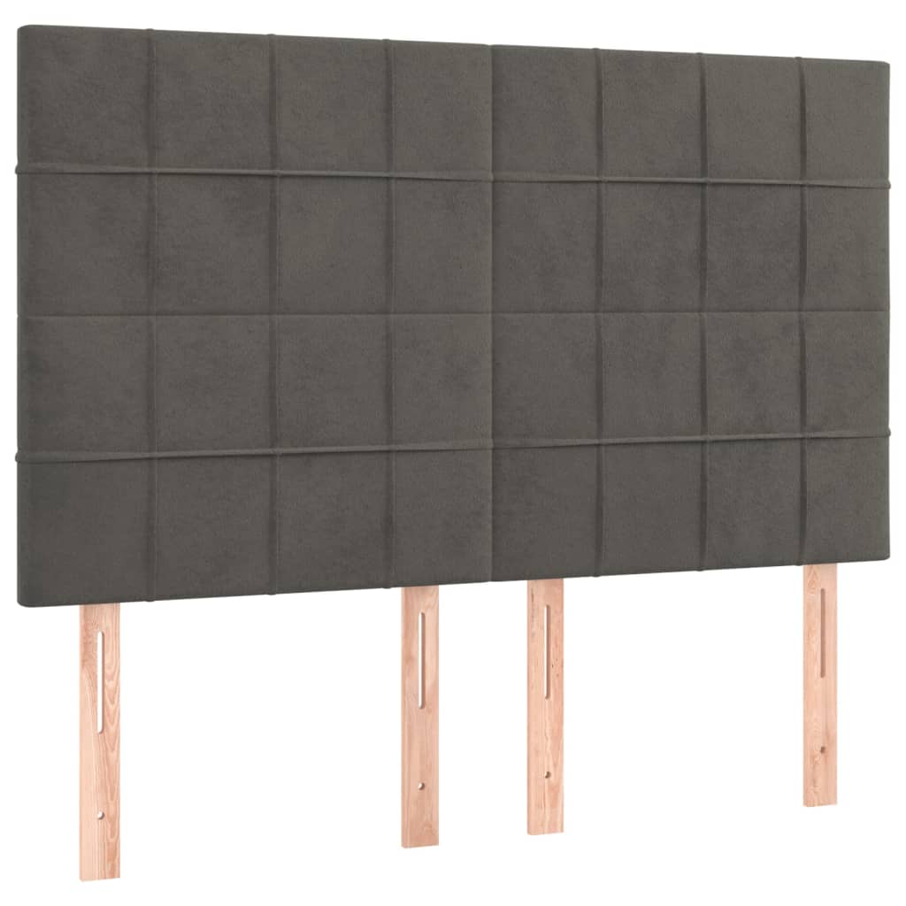 Kopfteil Dunkelgrau 144 x 5 x 118/128 cm Samt