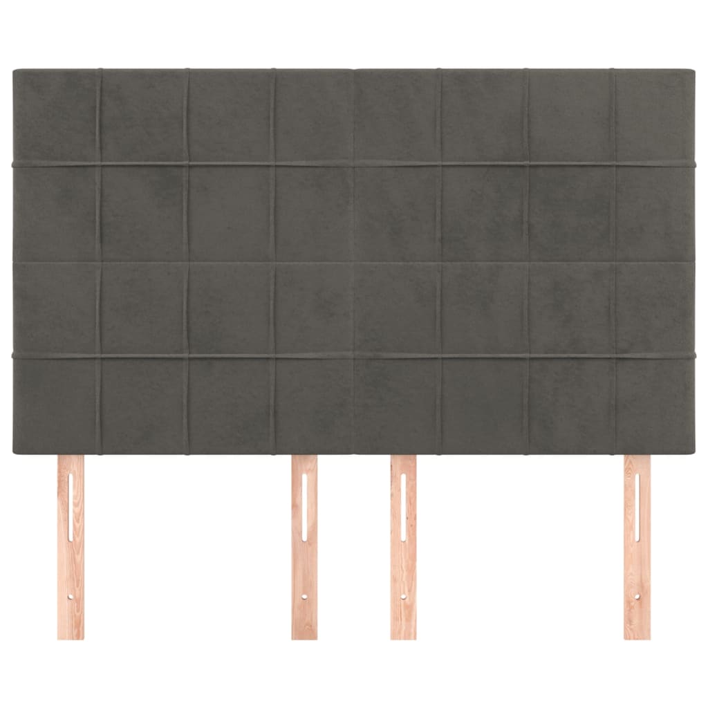 Kopfteil Dunkelgrau 144 x 5 x 118/128 cm Samt