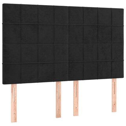 Kopfteil Schwarz 144x5x118/128 cm Samt