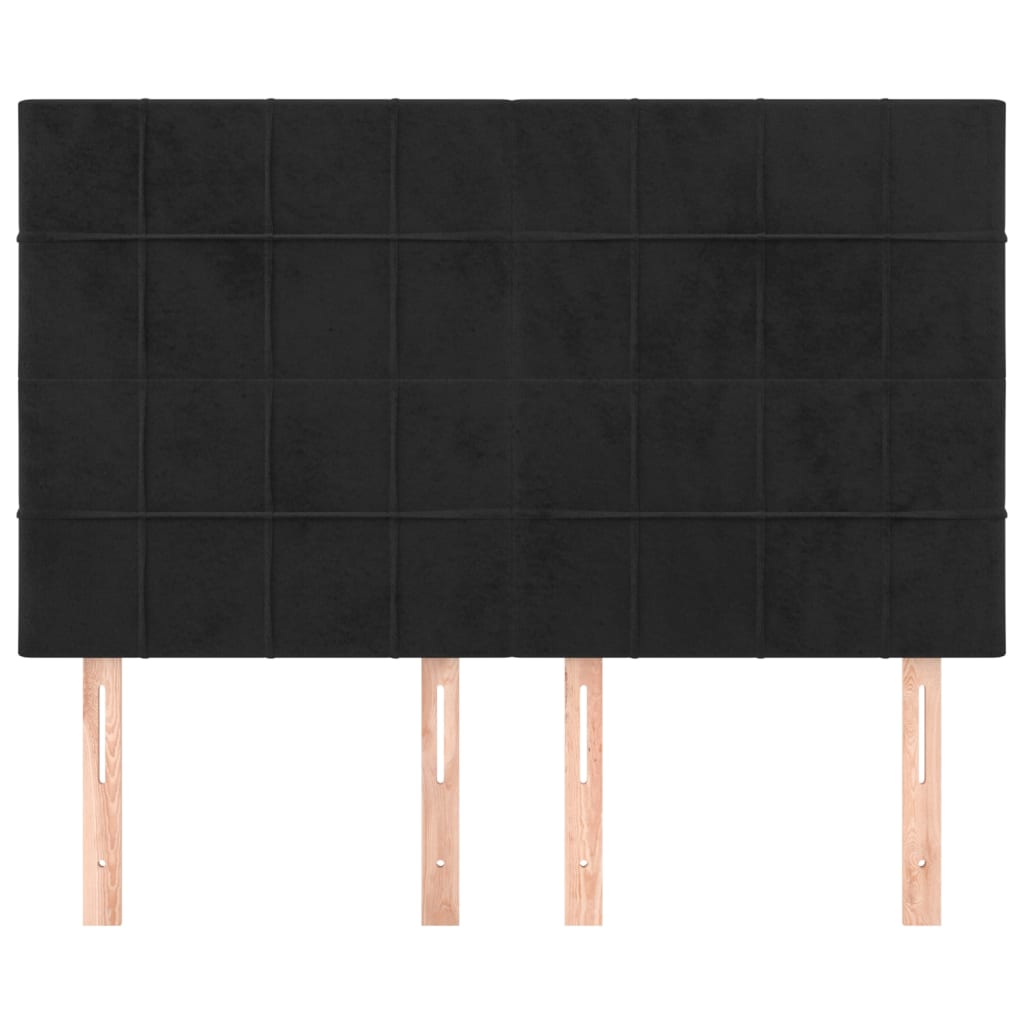 Kopfteil Schwarz 144x5x118/128 cm Samt