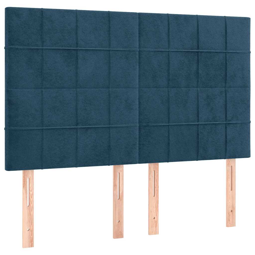 Kopfteil Dunkelblau 144x5x118/128 cm Samt