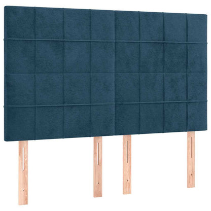 Kopfteil Dunkelblau 144x5x118/128 cm Samt