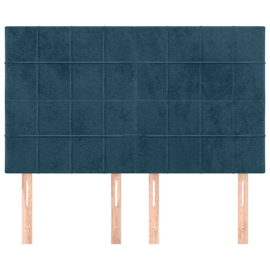 Kopfteil Dunkelblau 144x5x118/128 cm Samt