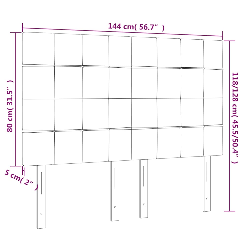 Kopfteil Dunkelblau 144x5x118/128 cm Samt