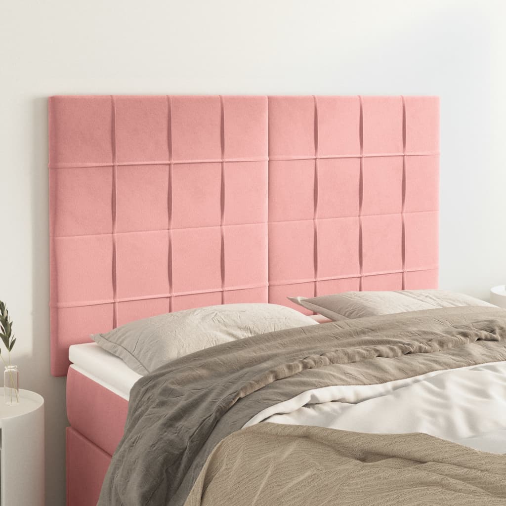 Kopfteil Rosa 144x5x118/128 cm Samt