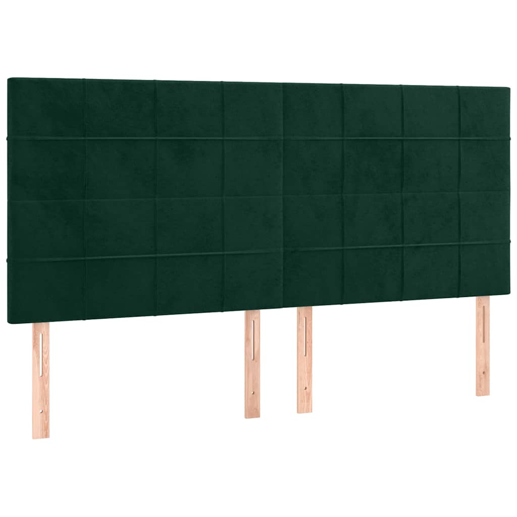 Kopfteil Dunkelgrün 160x5x118/128 cm Samt