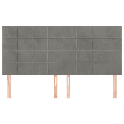 Kopfteil Hellgrau 180x5x118/128 cm Samt