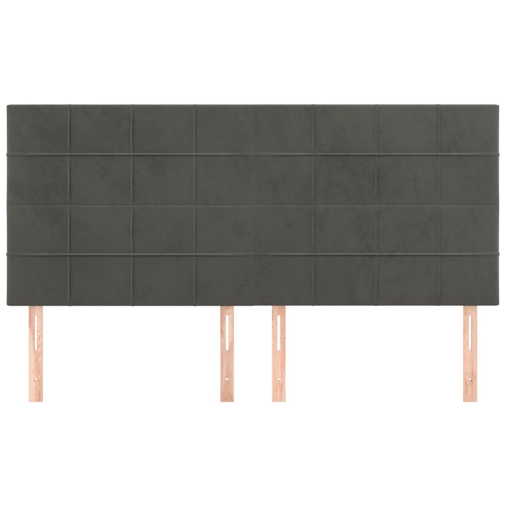 Kopfteil Dunkelgrau 180 x 5 x 118/128 cm Samt