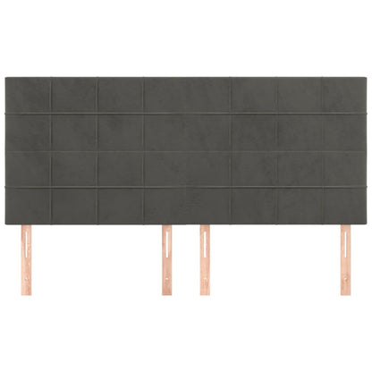 Kopfteil Dunkelgrau 180 x 5 x 118/128 cm Samt