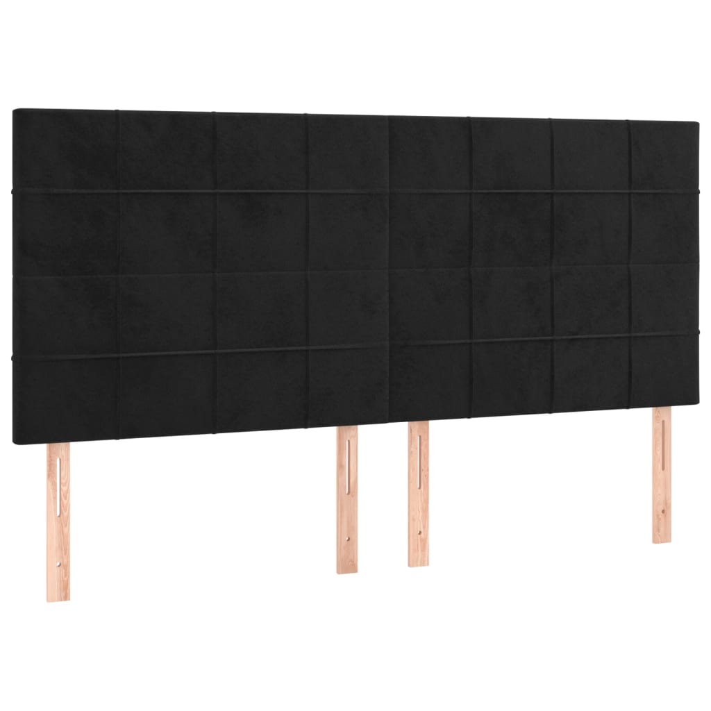 Kopfteil Schwarz 180x5x118/128 cm Samt