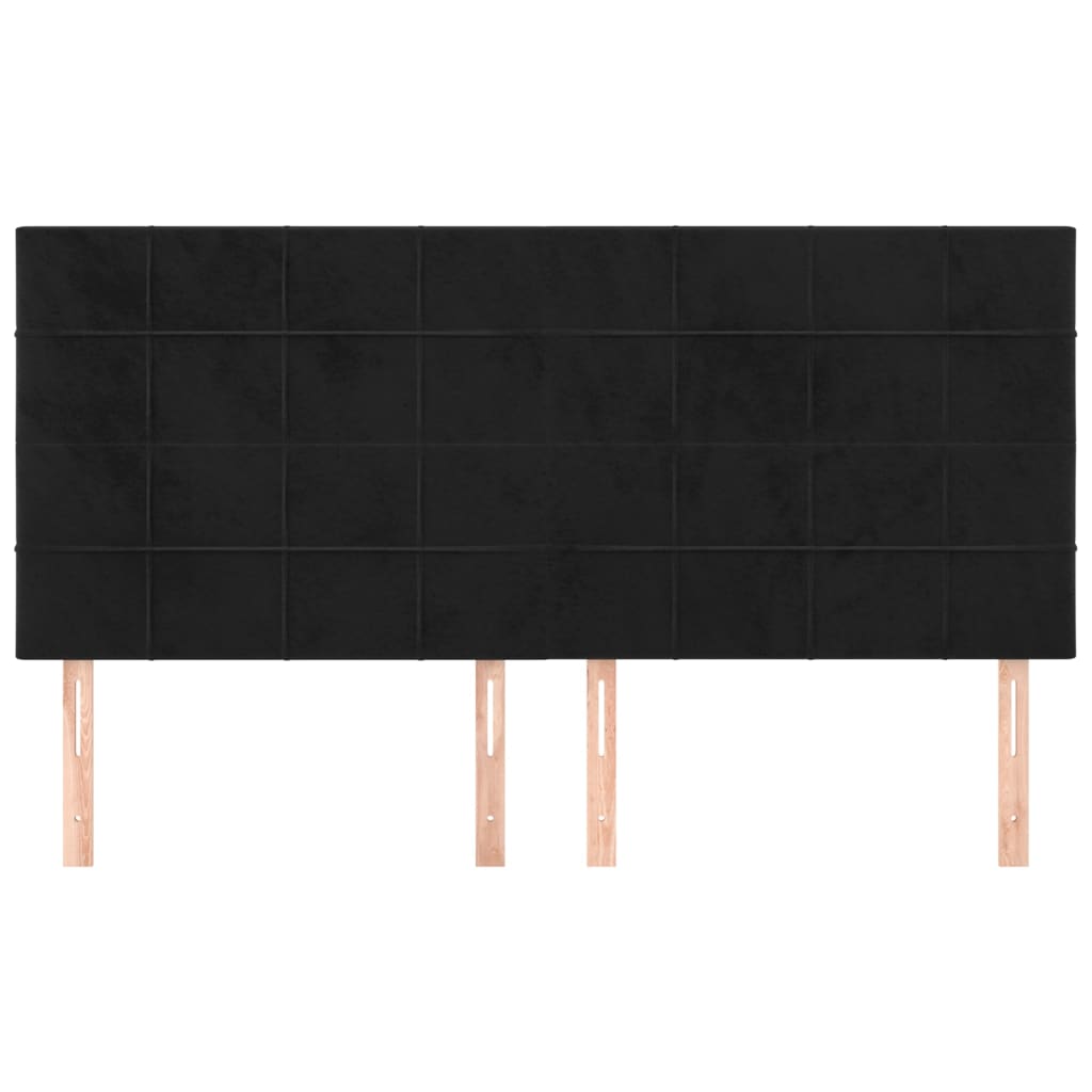 Kopfteil Schwarz 180x5x118/128 cm Samt