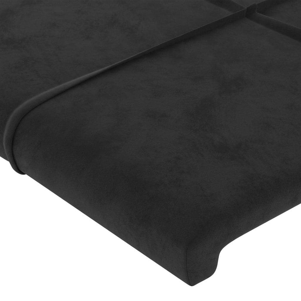 Kopfteil Schwarz 180x5x118/128 cm Samt