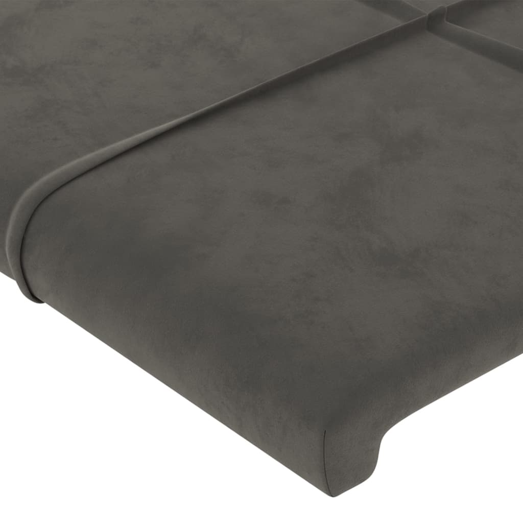 Kopfteil Dunkelgrau 200 x 5 x 118/128 cm Samt