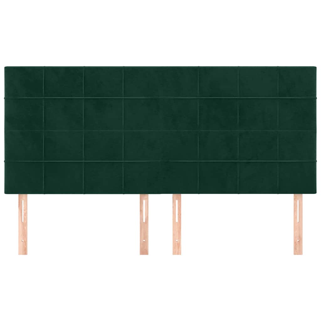 Kopfteil Dunkelgrün 200 x 5 x 118/128 cm Samt