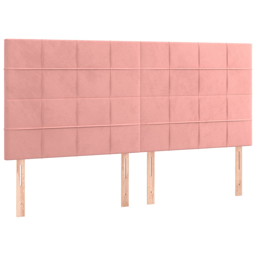 Kopfteil Rosa 200 x 5 x 118/128 cm Samt