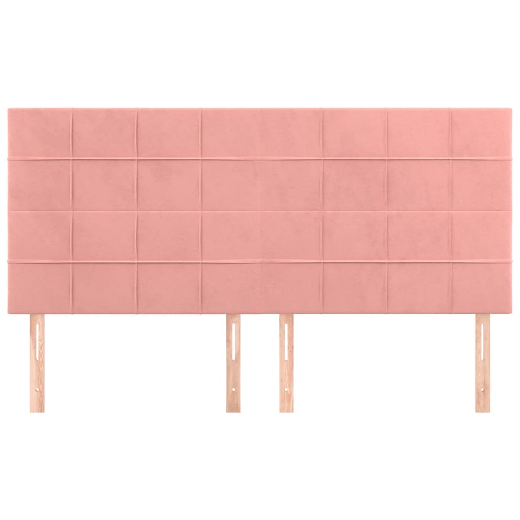 Kopfteil Rosa 200 x 5 x 118/128 cm Samt