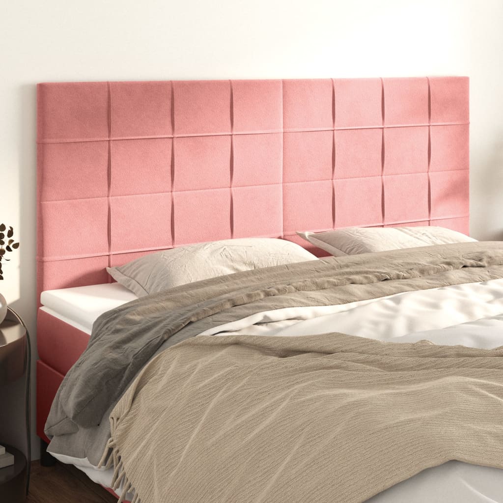Kopfteil Rosa 200 x 5 x 118/128 cm Samt