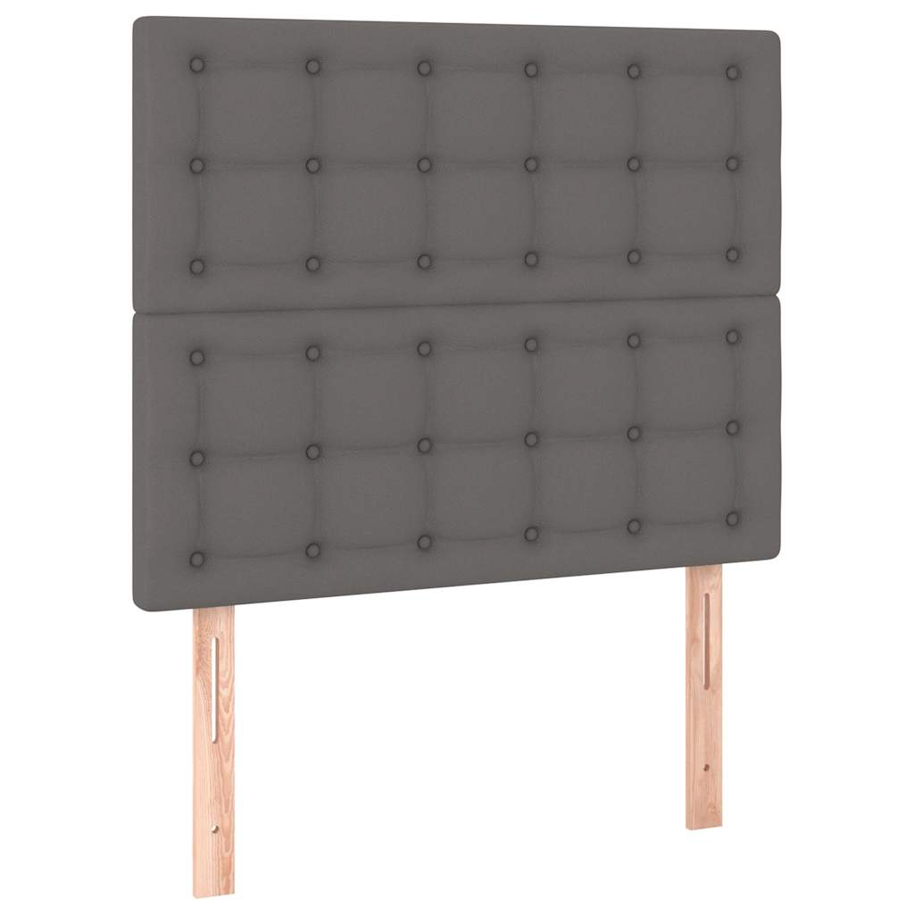 Kopfteil Grau 80x5x118/128 cm Kunstleder