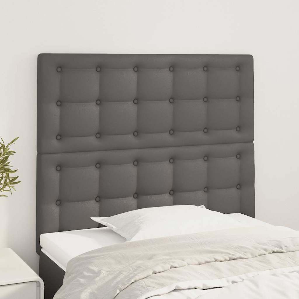 Kopfteil Grau 80x5x118/128 cm Kunstleder