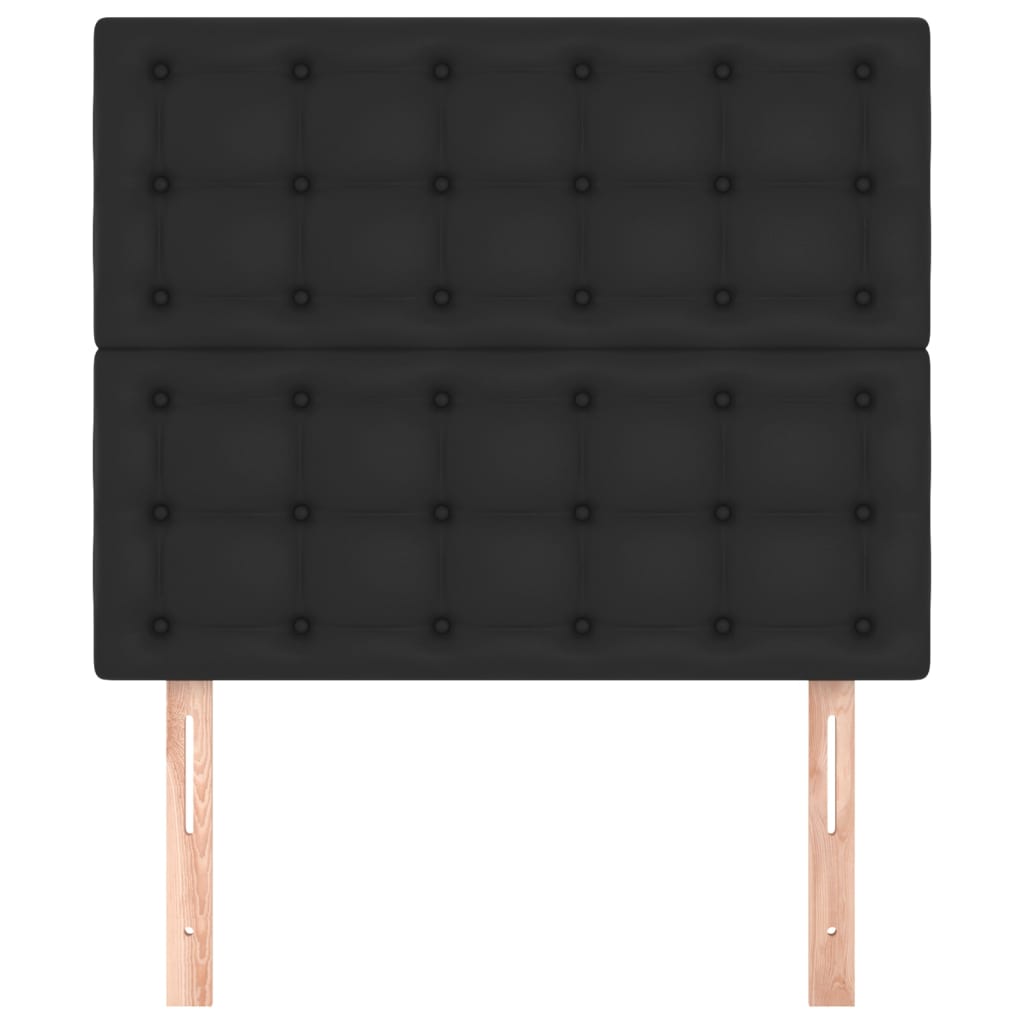 Kopfteil Schwarz 90x5x118/128 cm Kunstleder