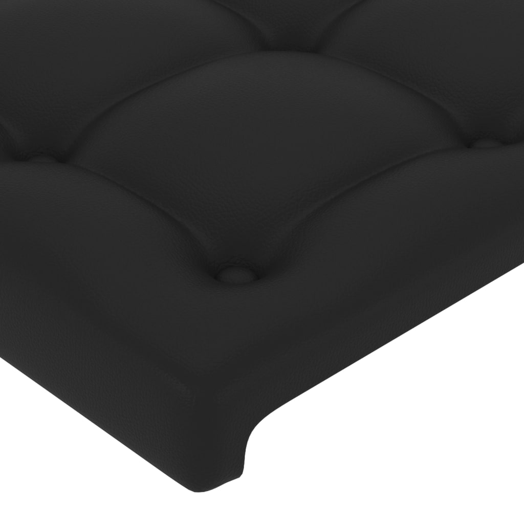 Kopfteil Schwarz 90x5x118/128 cm Kunstleder