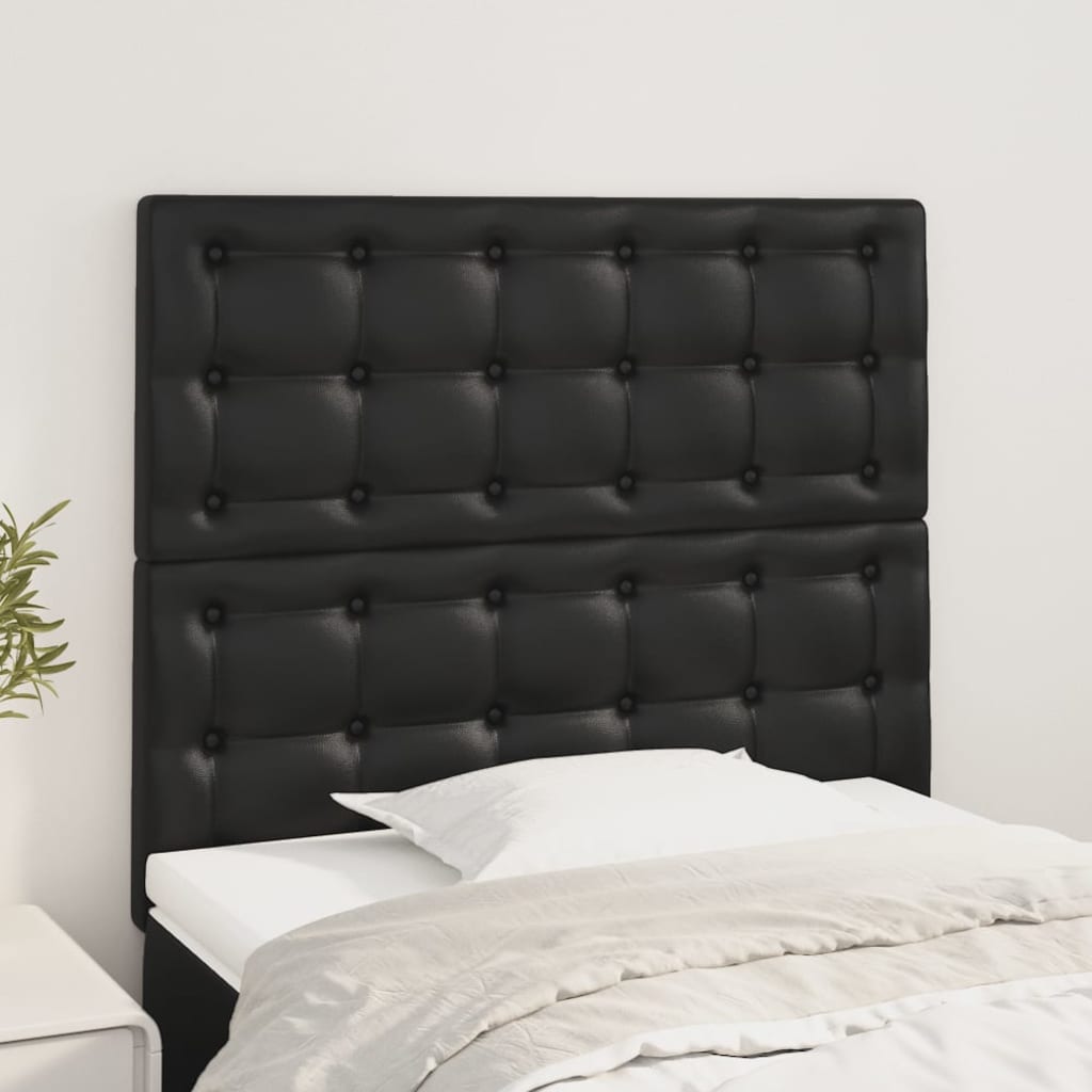 Kopfteil Schwarz 90x5x118/128 cm Kunstleder