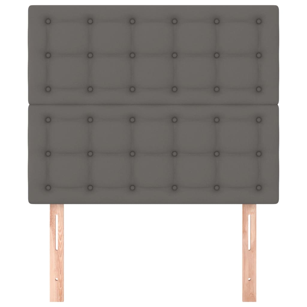 Kopfteil Grau 90x5x118/128 cm Kunstleder