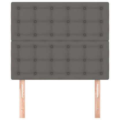 Kopfteil Grau 90x5x118/128 cm Kunstleder