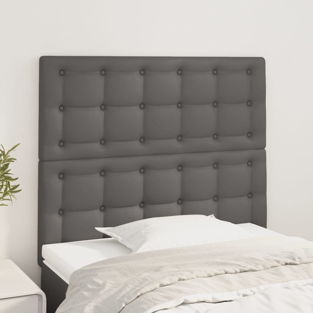 Kopfteil Grau 90x5x118/128 cm Kunstleder