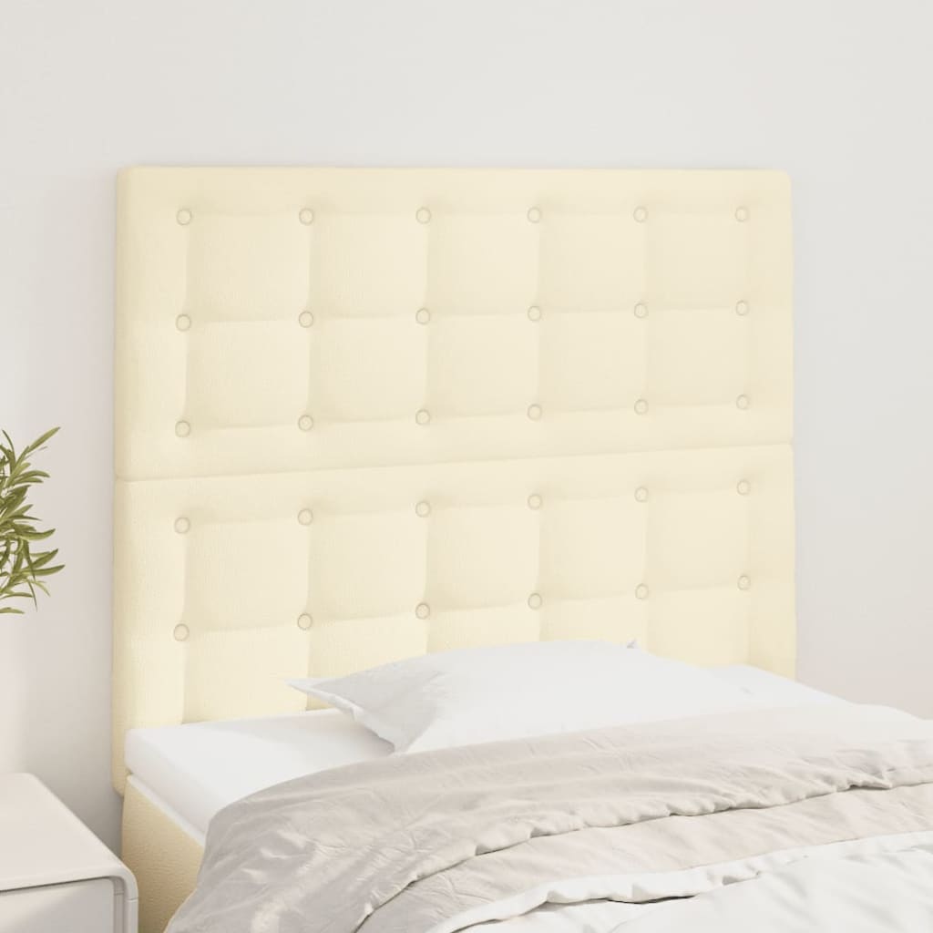 Kopfteil Creme 100x5x118/128 cm Kunstleder