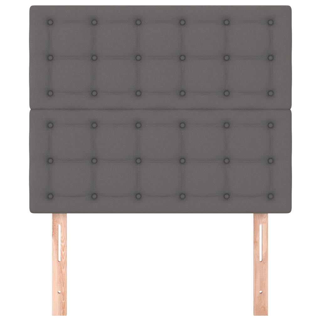Kopfteil Grau 100x5x118/128 cm Kunstleder