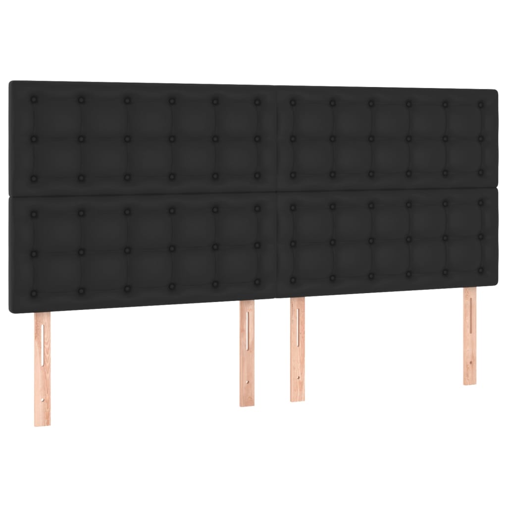 Kopfteil Schwarz 160x5x118/128 cm Kunstleder
