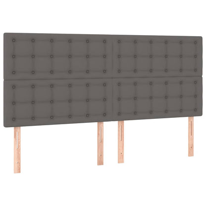 Kopfteil Grau 160x5x118/128 cm Kunstleder