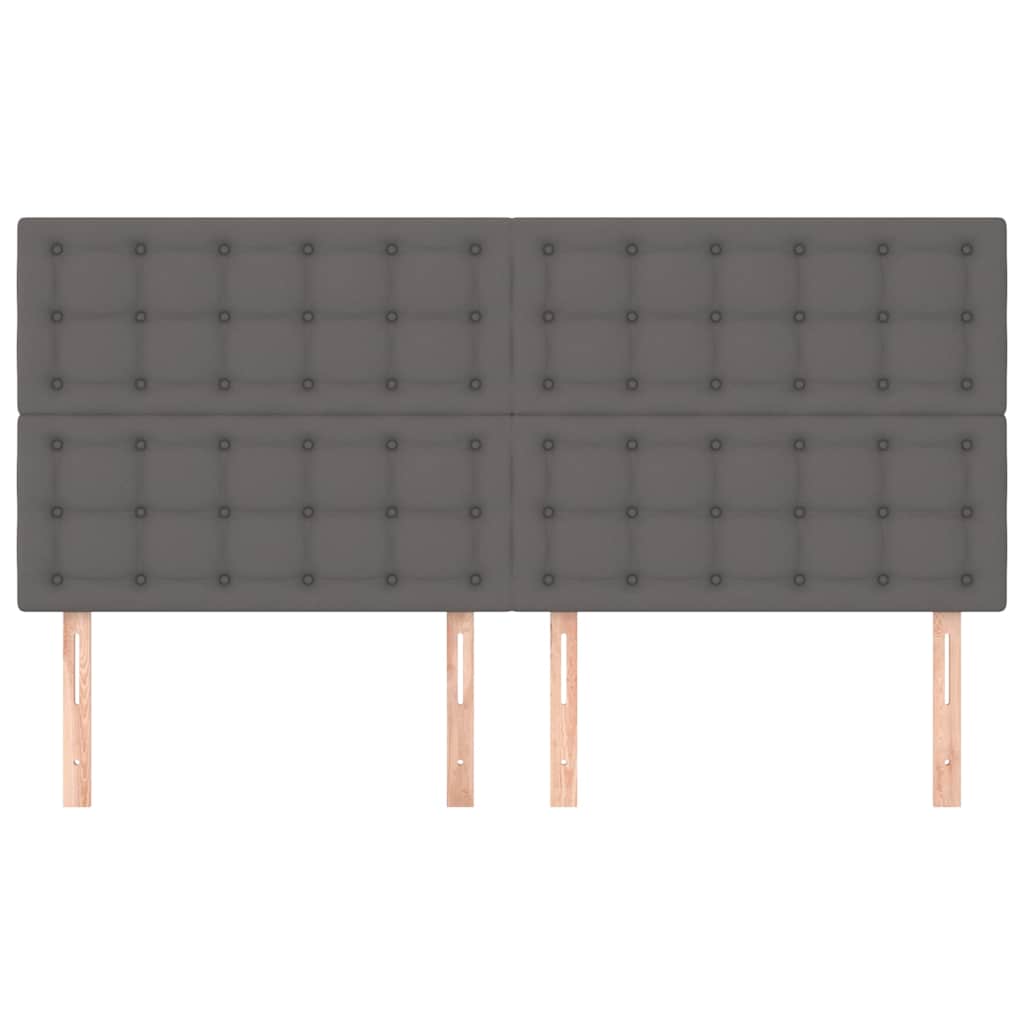 Kopfteil Grau 160x5x118/128 cm Kunstleder