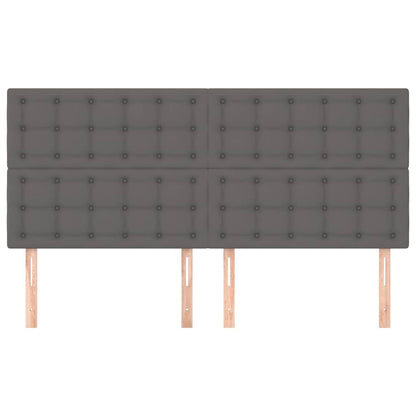 Kopfteil Grau 160x5x118/128 cm Kunstleder