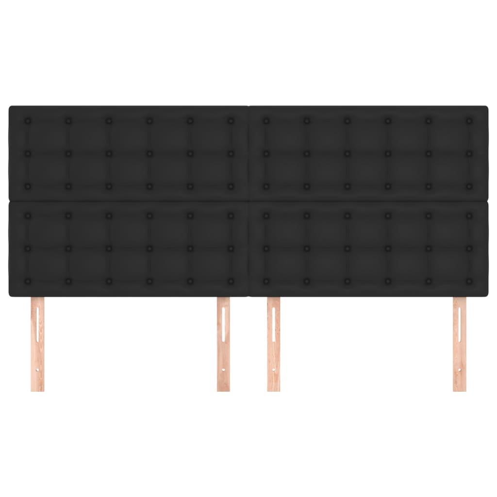 Kopfteil Schwarz 180x5x118/128 cm Kunstleder