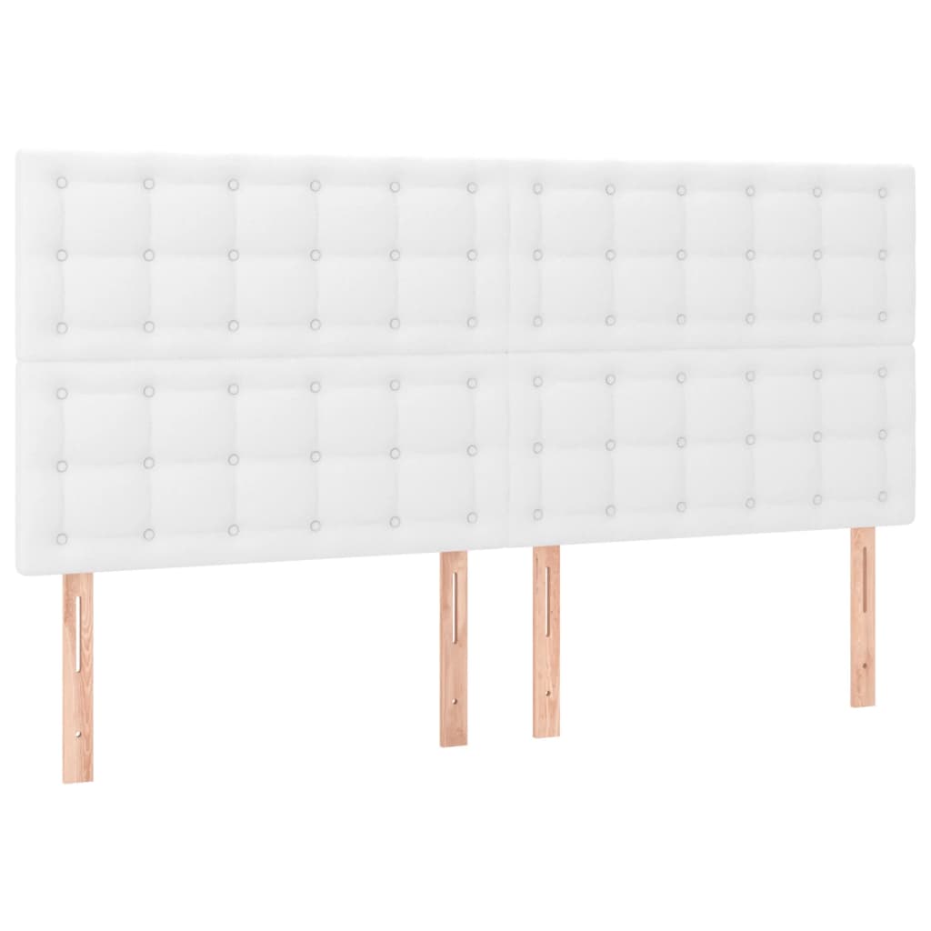 Kopfteil Weiß 180x5x118/128 cm Kunstleder