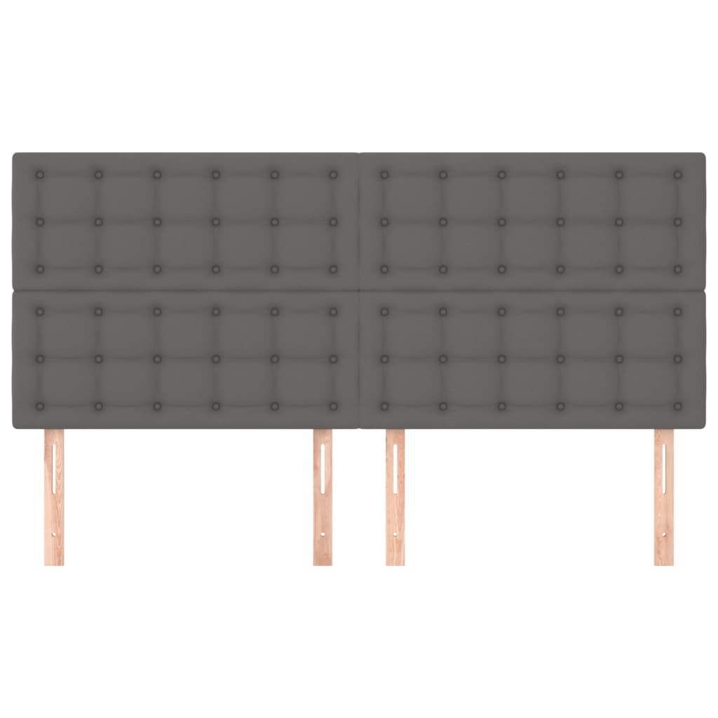 Kopfteil Grau 180x5x118/128 cm Kunstleder