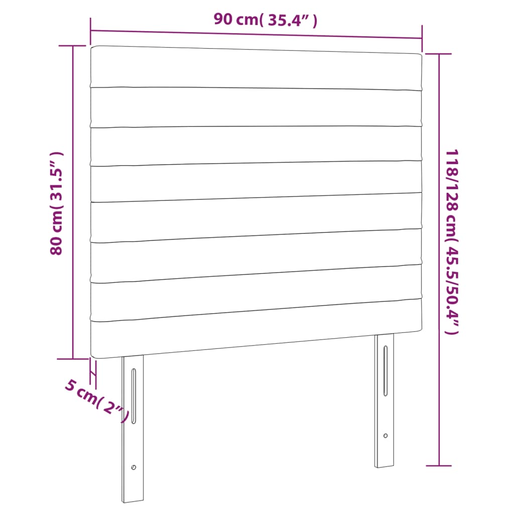 Kopfteil Schwarz 90x5x118/128 cm Stoff