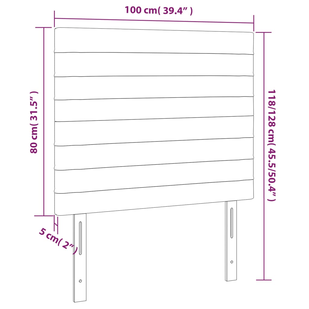 Kopfteil Schwarz 100 x 5 x 118/128 cm Stoff